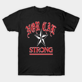 NOR CAL STRONG DESIGN #1-RED/WHITE BORDER T-Shirt